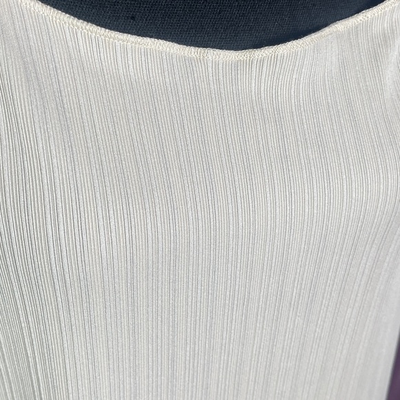 Cream Sleeveless Knit Shift Dress | Minimal Chic Knee Length | XXL - Picture 4 of 5